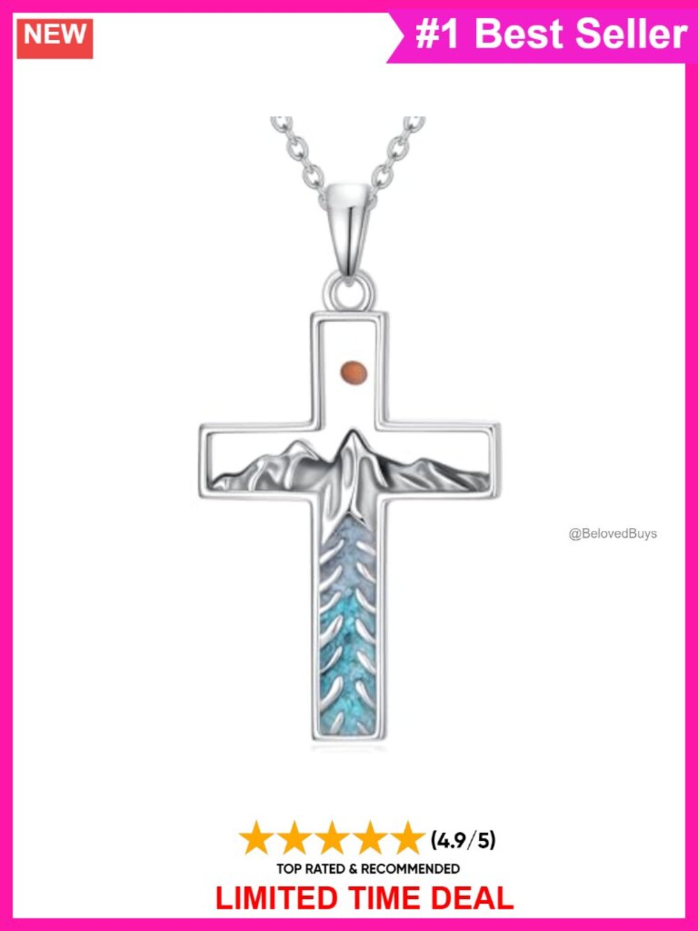 WINNICACA Mustard Seed Faith Necklace 925 Sterling Silver Mountain Pendant